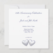 Invitation Cœurs d'Argent 25e Anniversaire (Dos)
