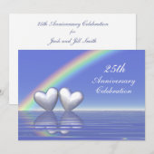 Invitation Cœurs d'Argent 25e Anniversaire (Devant / Derrière)