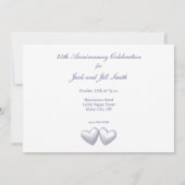 Invitation Cœurs d'Argent pour le 25e Anniversaire (Dos)