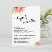 Invitation Coeurs de À Tout Jamais Script Aquarelle Florale (Debout devant)