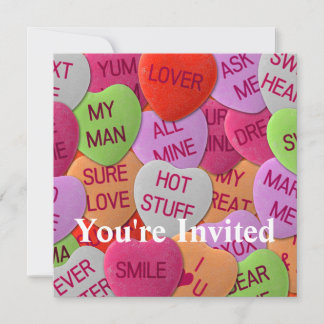 Invitation Coeurs De Bonbons À Dire Doux