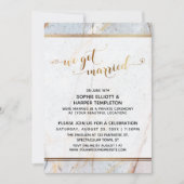 Invitation Cœurs de calligraphie de mariage de marbre doré (Devant)