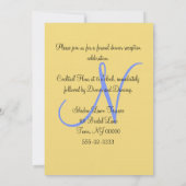 Invitation Cœurs de coucher de soleil Jaune Douceur Bleu Mono (Dos)