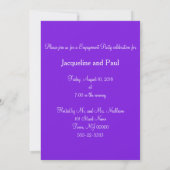 Invitation Cœurs de coucher de soleil Monogramme Violet Engag (Dos)