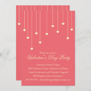 Invitation Coeurs de crème moderne à la fête des Valentines r