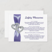 Invitation Coeurs de Diamant Bleu Violet Mesures de sécurité (Devant / Derrière)