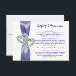 Invitation Coeurs de Diamant Bleu Violet Mesures de sécurité<br><div class="desc">Fournissez à vos invités tous vos protocoles de santé et de sécurité mariages avec cette carte d'enceinte COVID-19 pour les consignes de sécurité afin de communiquer toutes les informations de sécurité pour vos invités. Aidez vos invités vulnérables à venir à votre mariage en toute sécurité et confort avec cette indication...</div>