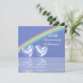 Invitation Cœurs de diamants pour le 60e anniversaire (Debout devant)