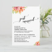 Invitation Cœurs de jeunes mariés Script Fleurs aquarelle (Debout devant)