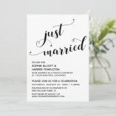 Invitation Coeurs de jeunes mariés typographie réception uniq (Debout devant)