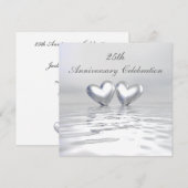 Invitation Cœurs de jubilé d'argent (Devant / Derrière)