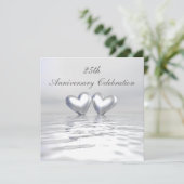 Invitation Cœurs de jubilé d'argent (Debout devant)