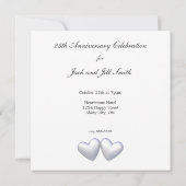 Invitation Cœurs de jubilé d'argent (Dos)