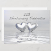 Invitation Cœurs de jubilé d'argent (Devant / Derrière)