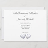 Invitation Cœurs de jubilé d'argent (Dos)