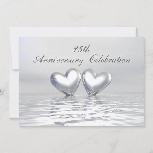 Invitation Cœurs de jubilé d'argent (Devant)