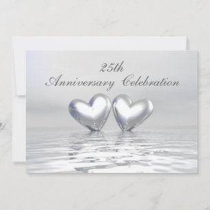 Invitation Cœurs de jubilé d'argent