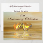 Invitation Cœurs de jubilé d'or (Devant / Derrière)