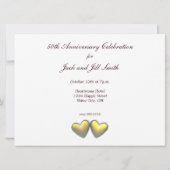 Invitation Cœurs de jubilé d'or (Dos)