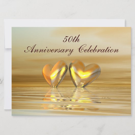 Invitation Cœurs de jubilé d'or (Devant)