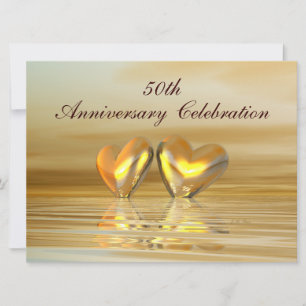 Invitation Cœurs de jubilé d'or