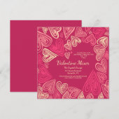 Invitation Cœurs de la Saint-Valentin (Devant / Derrière)