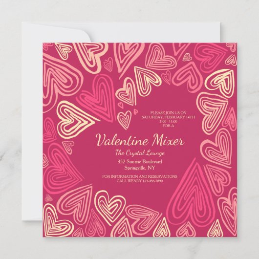 Invitation Cœurs de la Saint-Valentin (Devant)