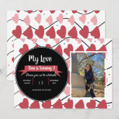 Invitation Cœurs de la Saint-Valentin Doodle Enfants Photo de (Devant / Derrière)