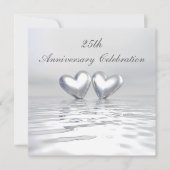 Invitation Coeurs de l'anniversaire d'argent (Devant)