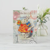 Invitation Coeurs de lapin blanc Alice Classic (Debout devant)