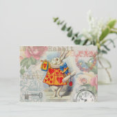 Invitation Cœurs de Lapin Blanc Alice Classique (Debout devant)