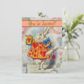 Invitation Cœurs de Lapin Blanc Alice Classique (Debout devant)