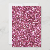 Invitation Coeurs de Parties scintillant rose et huile rouge  (Dos)