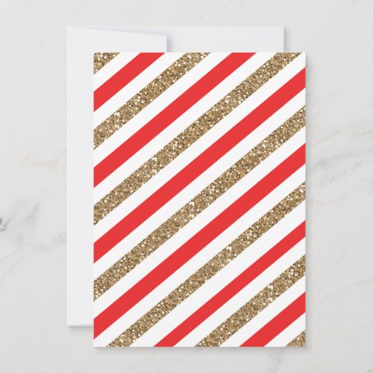 Invitation Coeurs de Parties scintillant rouge et or 1er 1 An (Dos)