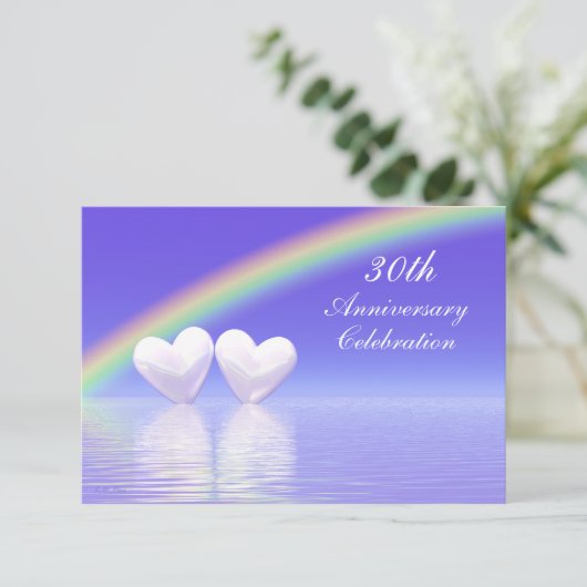 Invitation Cœurs de perle pour le 30e anniversaire (Debout devant)