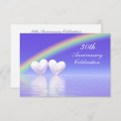 Invitation Cœurs de perle pour le 30e anniversaire (Devant / Derrière)