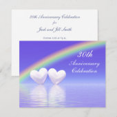 Invitation Cœurs de perle pour le 30e anniversaire (Devant / Derrière)