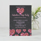 Invitation Coeurs de pierres précieuses de luxe Saint-Valenti (Debout devant)