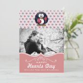 Invitation Cœurs de pingouin mignons | Saint-Valentin personn (Debout devant)