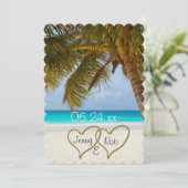 Invitation coeurs de plage mariage bride mariée invités (Debout devant)