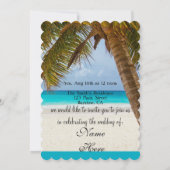 Invitation cœurs de plage mariage mariée marié invités (Dos)