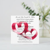 Invitation Coeurs de ruban rouge (Debout devant)