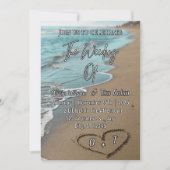 Invitation Cœurs de sable de plage Élégant Mariage tropical m (Devant)