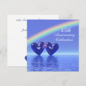 Invitation Cœurs de saphir pour le 45e anniversaire (Devant / Derrière)