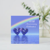 Invitation Cœurs de saphir pour le 45e anniversaire (Debout devant)