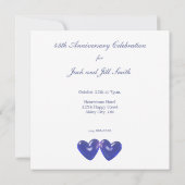 Invitation Cœurs de saphir pour le 45e anniversaire (Dos)