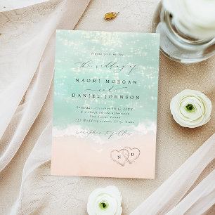 Invitation Coeurs De Script Moderne Dans Le Mariage De La Pla