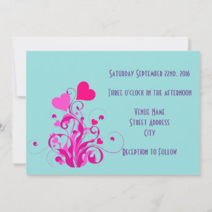 Invitation Coeurs décoratifs Mariage