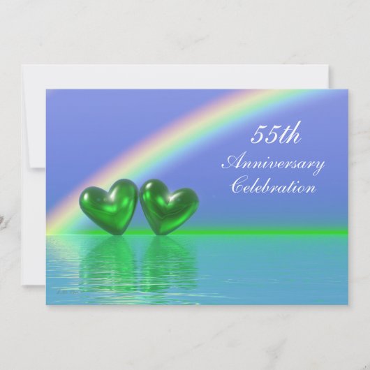 Invitation Cœurs d'émeraude du 55e anniversaire (Devant)
