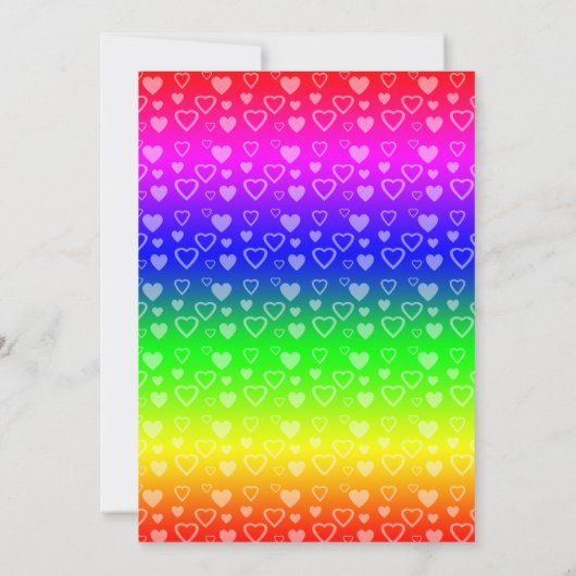 Invitation Coeurs d'invitation d'anniversaire arc-en-ciel (Dos)